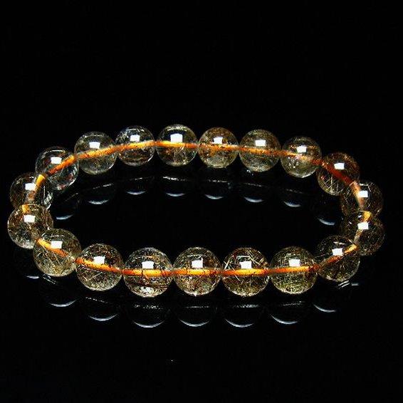 ガーデンクォーツ ブレスレット ルチル入り 庭園水晶 10mm t50-9638