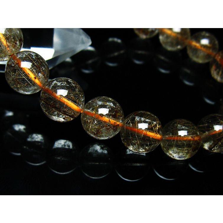 ガーデンクォーツ ブレスレット ルチル入り 庭園水晶 10mm t50-9638