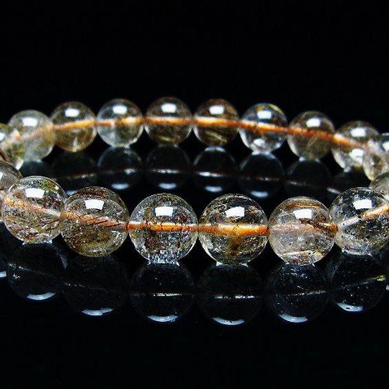 ルチルクォーツ（金針ルチル水晶） ブレスレット 10mm t50-9842 : 誠安