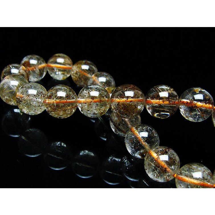 ルチルクォーツ（金針ルチル水晶） ブレスレット 10mm t50-9842 : 誠安