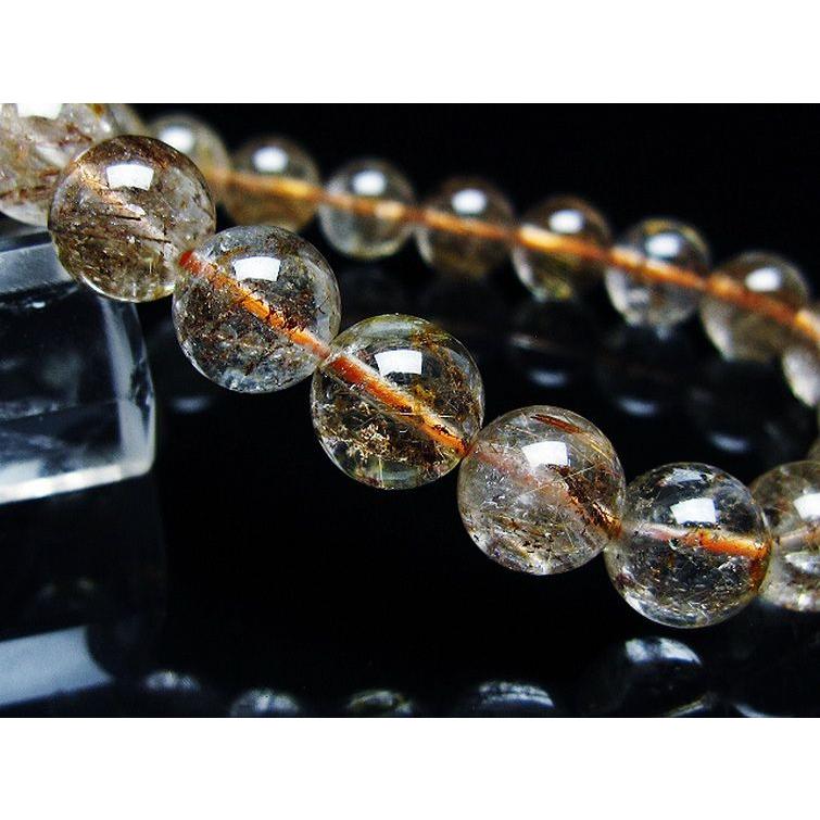 ルチルクォーツ（金針ルチル水晶） ブレスレット 10mm t50-9842 : 誠安