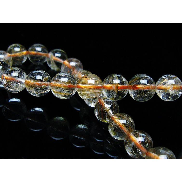 ルチルクォーツ（金針ルチル水晶） ブレスレット 8mm t50-9854 : 誠安