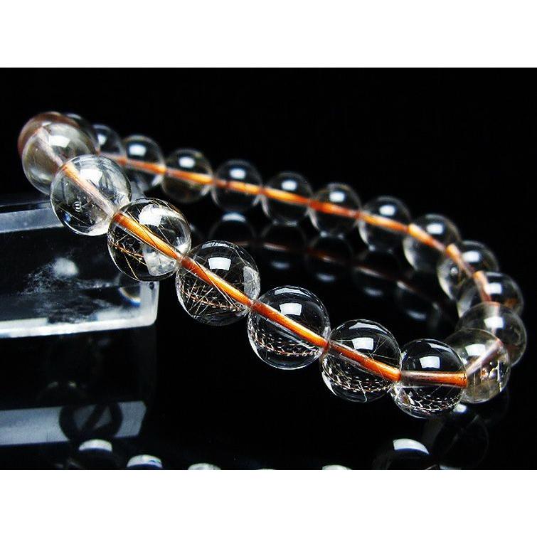 ルチルクォーツ（金針ルチル水晶） ブレスレット 9mm t50-9855 : 誠安