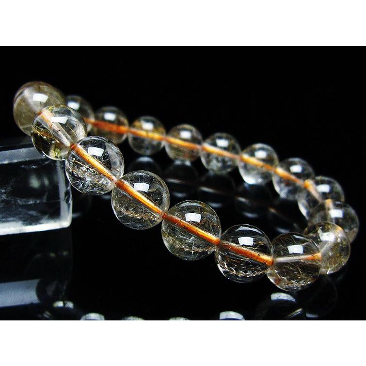 ルチルクォーツ（金針ルチル水晶） ブレスレット 10mm t50-9866 : 誠安