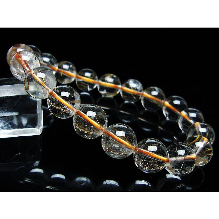 ルチルクォーツ（金針ルチル水晶） ブレスレット 11mm t50-9872 : 誠安