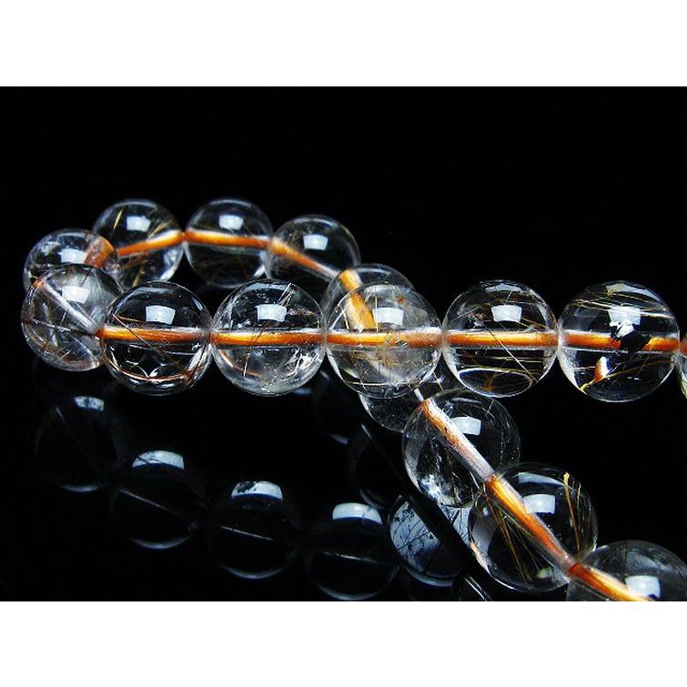 ルチルクォーツ（金針ルチル水晶） ブレスレット 11mm t50-9872 : 誠安