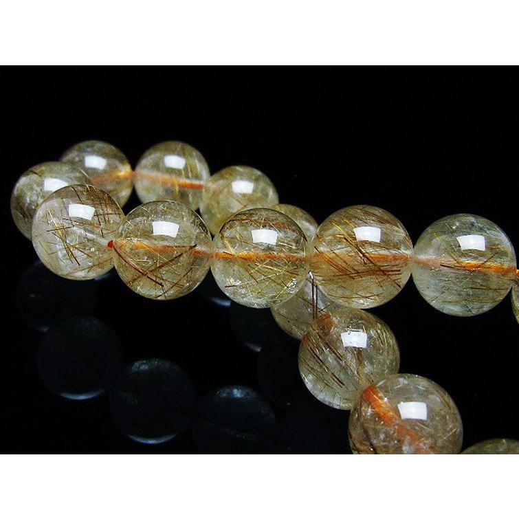 ルチルクォーツ（金針ルチル水晶） ブレスレット 12mm t50-9911 : 誠安