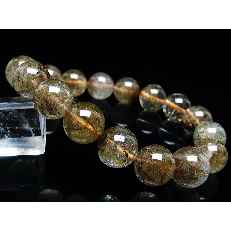 ルチルクォーツ（金針ルチル水晶） ブレスレット 12mm t50-9915 : 誠安