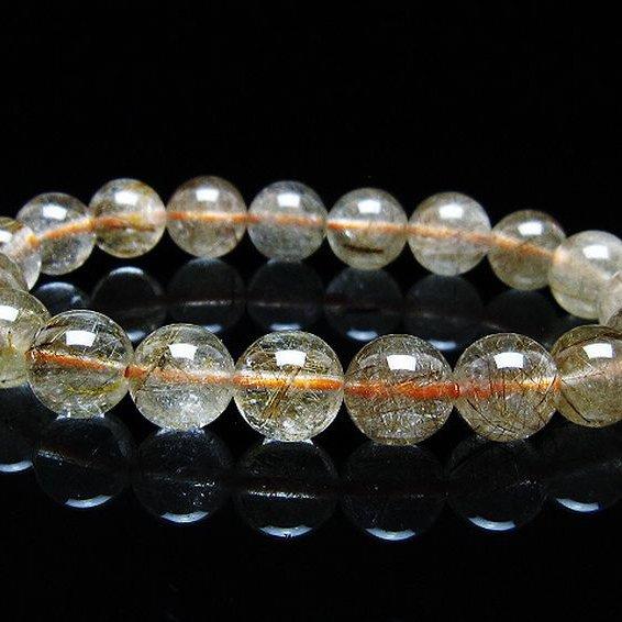 [本物 新品]ルチルクォーツ 10mmブレスレット ブラックルチルクォーツ ブレスレット 10mm t257-7977 : 誠安天然石