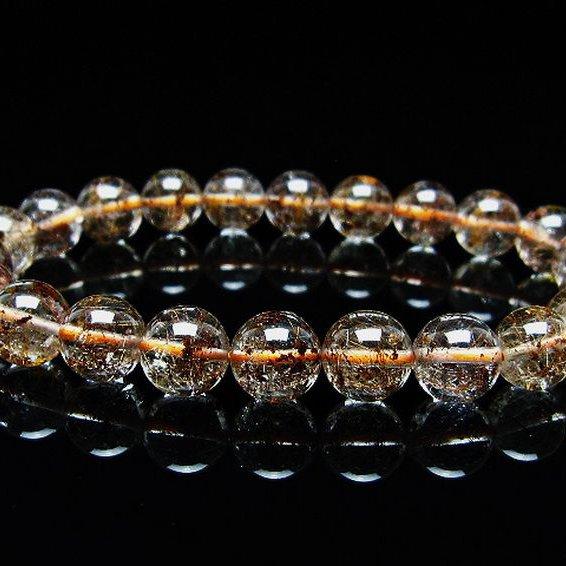 ルチルクォーツ（金針ルチル水晶） ブレスレット 9mm t50-9927 : 誠安