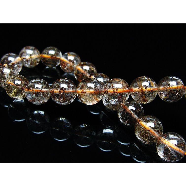 ルチルクォーツ（金針ルチル水晶） ブレスレット 9mm t50-9927 : 誠安