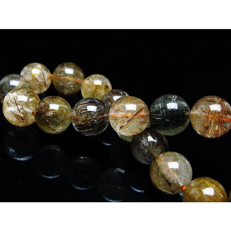 ルチルクォーツ（金針ルチル水晶） ブレスレット 11mm t50-9945 : 誠安