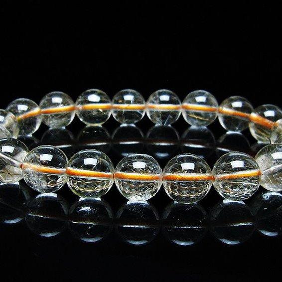 ルチルクォーツ（金針ルチル水晶） ブレスレット 10mm t50-9964 : 誠安