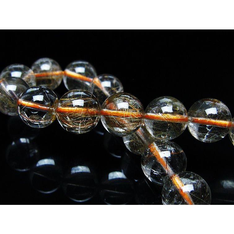 ルチルクォーツ（金針ルチル水晶） ブレスレット 10mm t50-9967 : 誠安