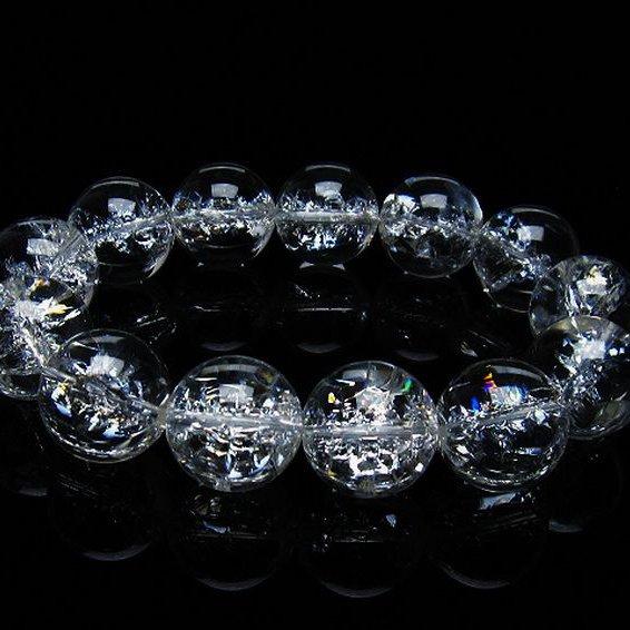 アイリスクォーツ 虹入り レインボークラック水晶 ブレスレット 18mm 