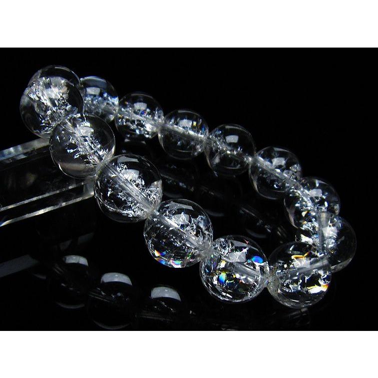 アイリスクォーツ 虹入り レインボークラック水晶 ブレスレット 16mm 
