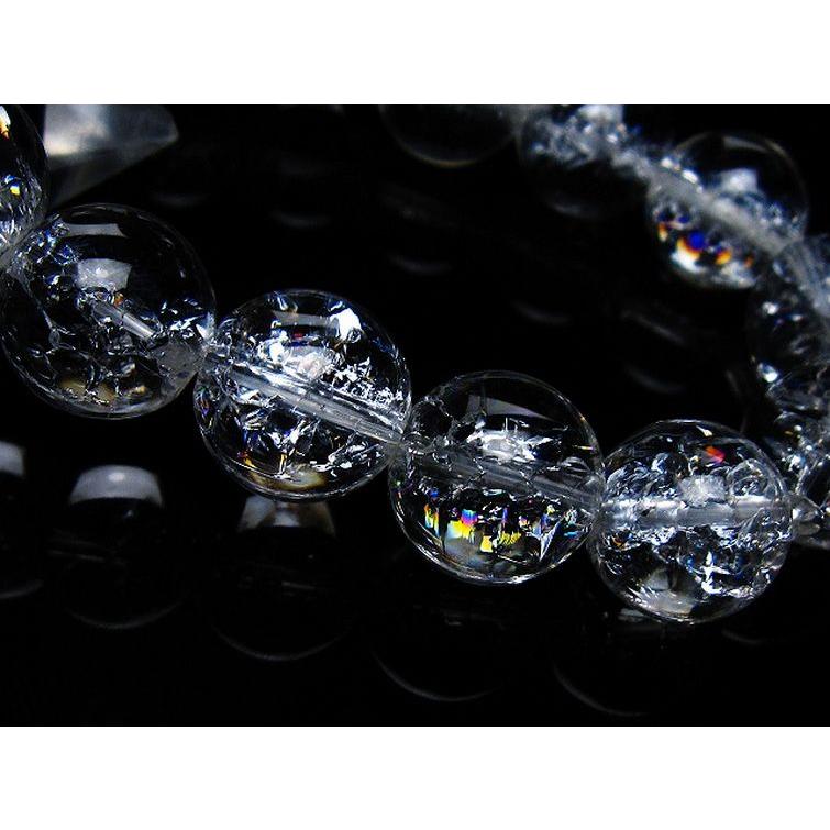 アイリスクォーツ 虹入り レインボークラック水晶 ブレスレット 14mm