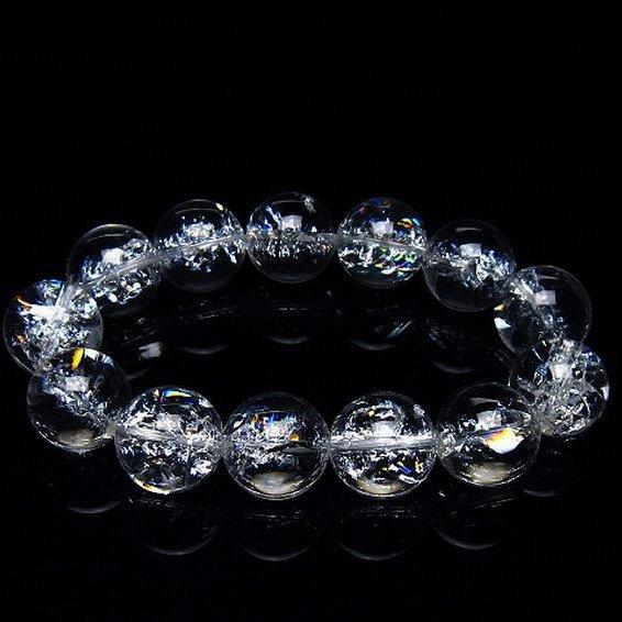 アイリスクォーツ 虹入り レインボークラック水晶 ブレスレット 18mm 