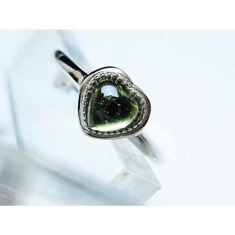 モルダバイトンハート 指輪 (13号)石サイズ約5mm×5mm t526-1297 : 誠安