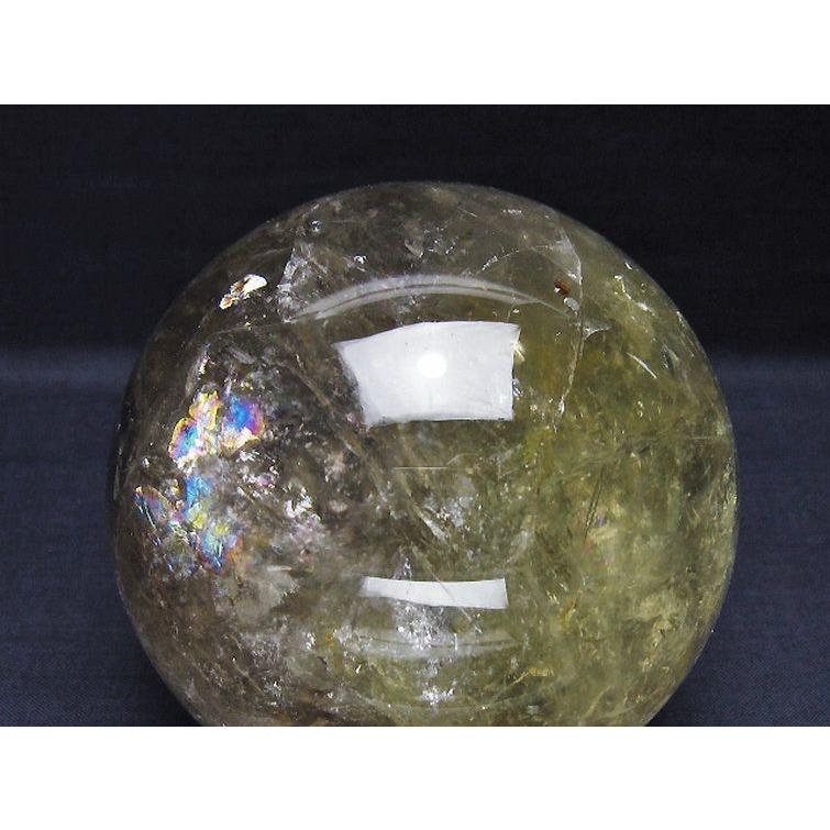 1.2Kg 虹入り シトリン水晶 丸玉 95mm t529-5841 : 誠安天然石専門店