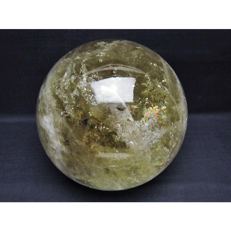 ☘️S①❤︎虹入り❤︎シトリンクォーツ丸玉　天然石　パワーストーン　富・成功・希望 5Kg 虹入り シトリン水晶 丸玉 155mm t529-5930 : 誠安天然石専門店
