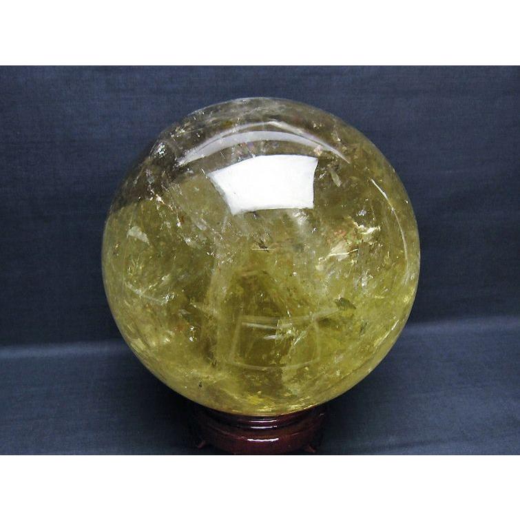 7.5Kg 虹入り シトリン水晶 丸玉 175mm t529-5940 : 誠安天然石専門店