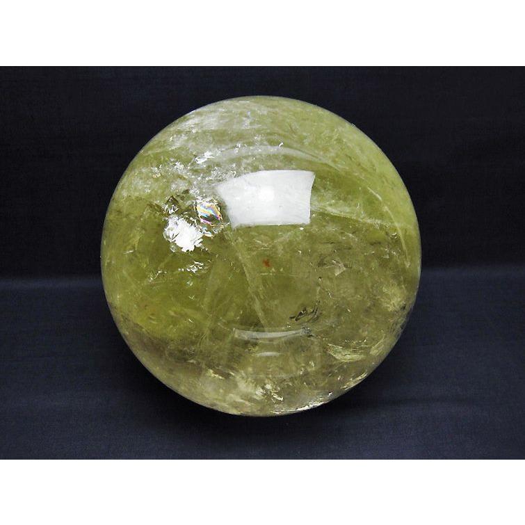 8.5Kg 虹入り シトリン水晶 丸玉 185mm t529-5941 : 誠安天然石専門店