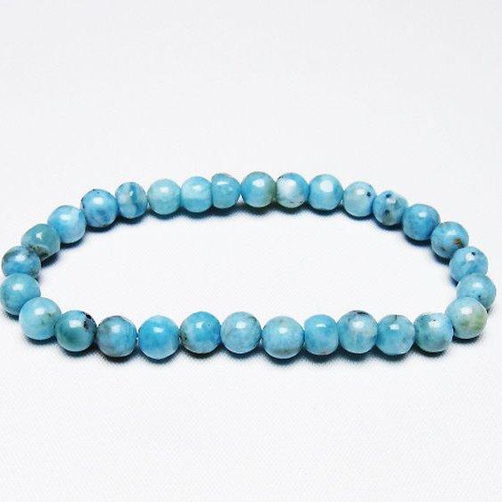 SALE 美模様 ラリマー 約10mm 大粒ブレスレット 高品質 ラリマー丸玉ブレスレット 10mm｜マライカ公式通販