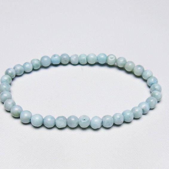 ラリマー ビーズブレスレット ラリマー風 水色 丸ビーズ ブレスレット