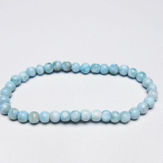 ❣️大幅値下げ！！高品質樽形ラリマーのブレスレット 極上カリビアンブルー！5A最高品質ラリマーブレスレット10mm玉2【最高