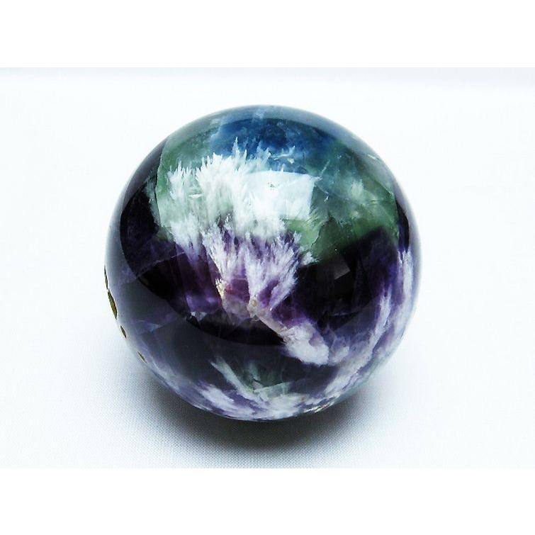 セール　大玉　エンジェルフェザー　フローライト　スフィア　置物　台座付き セール 大玉 エンジェルフェザー フローライト スフィア 置物 台座付き