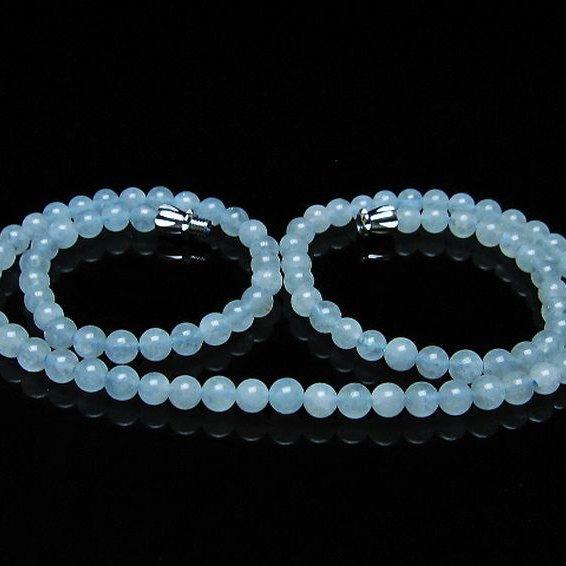 アクアマリン ネックレス 4mm t556-3500 : 誠安天然石専門店 - 通販