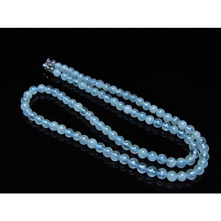 アクアマリン ネックレス 4mm t556-3604 : 誠安天然石専門店 - 通販