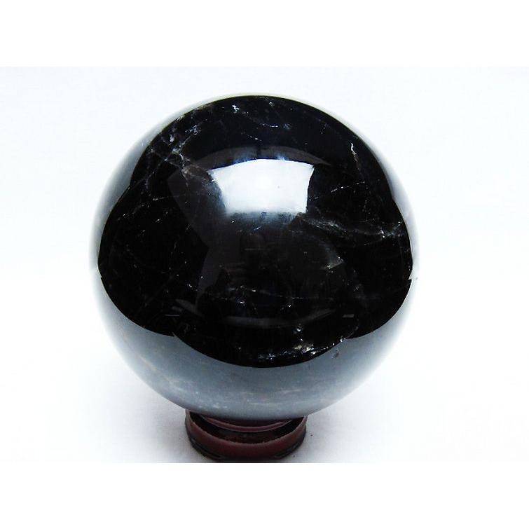 2.8Kg モリオン 純天然 黒水晶 丸玉 125mm t572-10489 : 誠安天然石