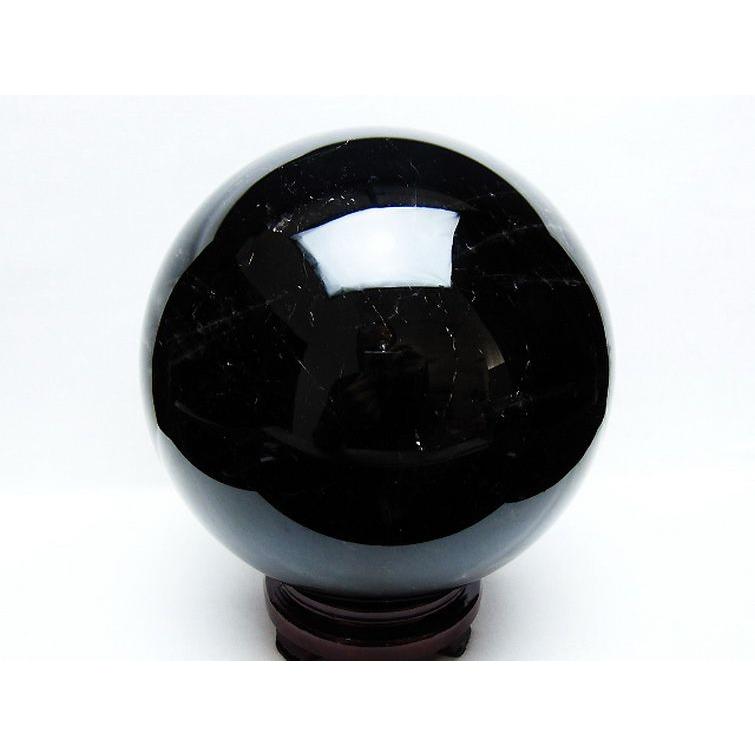 7.3Kg モリオン 純天然 黒水晶 丸玉 185mm t572-10582 : 誠安天然石