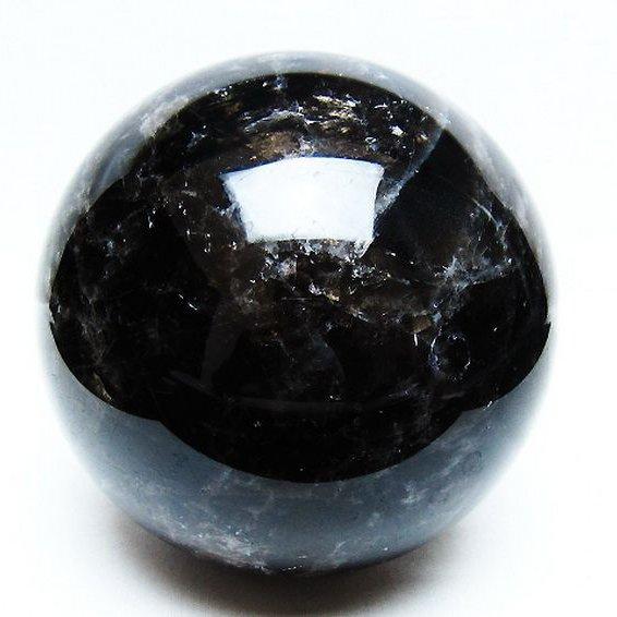 2.6Kg モリオン 純天然 黒水晶 丸玉 125mm t572-11112 : 誠安天然石