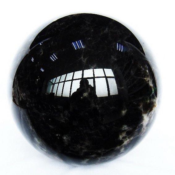 23.5Kg モリオン 純天然 黒水晶 丸玉 260mm 同梱不可 t572-11154 : 誠