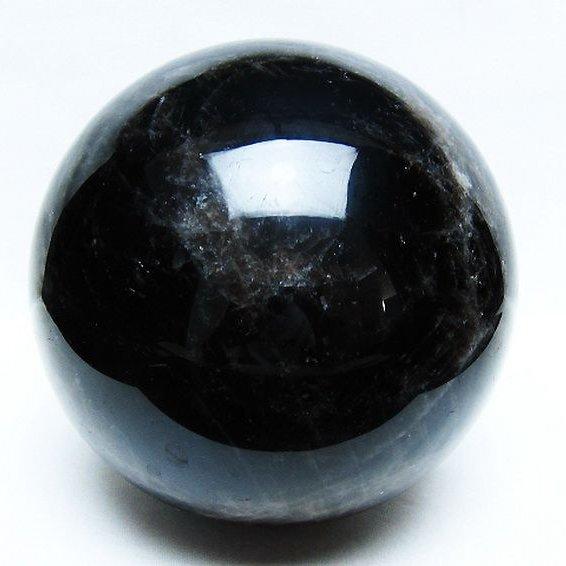 3.9Kg モリオン 純天然 黒水晶 丸玉 145mm t572-11232 : 誠安天然石