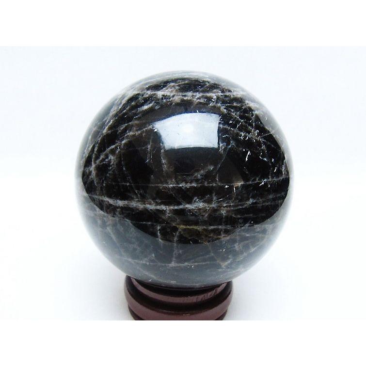 1.3Kg モリオン 純天然 黒水晶 丸玉 97mm t572-11364 : 誠安天然石専門