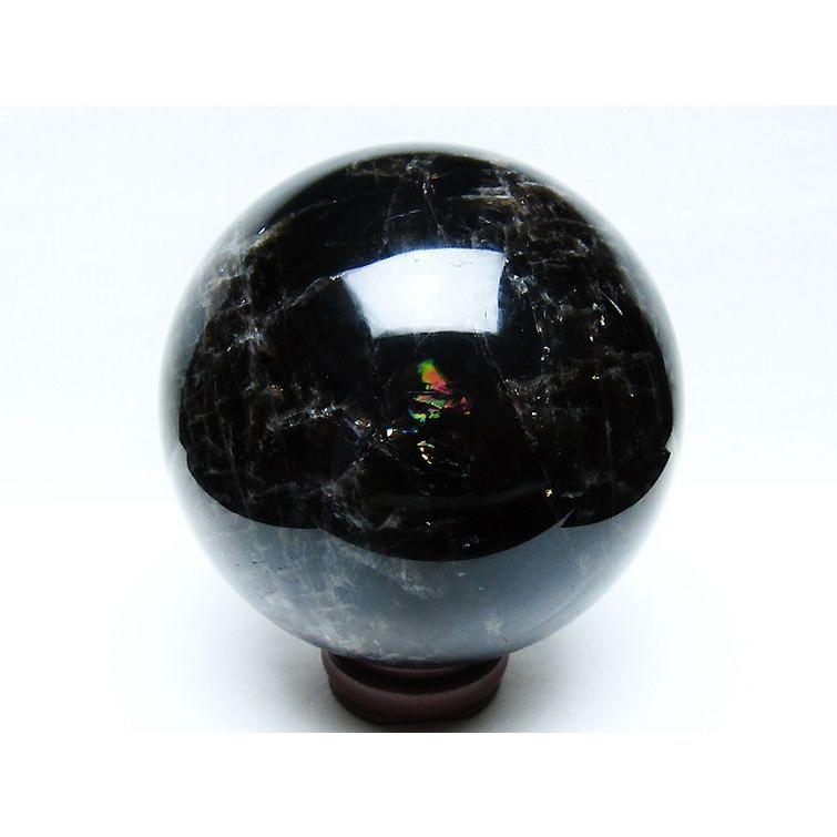 3.3Kg モリオン 純天然 黒水晶 丸玉 137mm t572-11675 : 誠安天然石