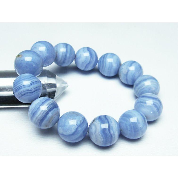 ブルーレースアゲート ブレスレット 17mm t58-7066 : 誠安天然石専門店