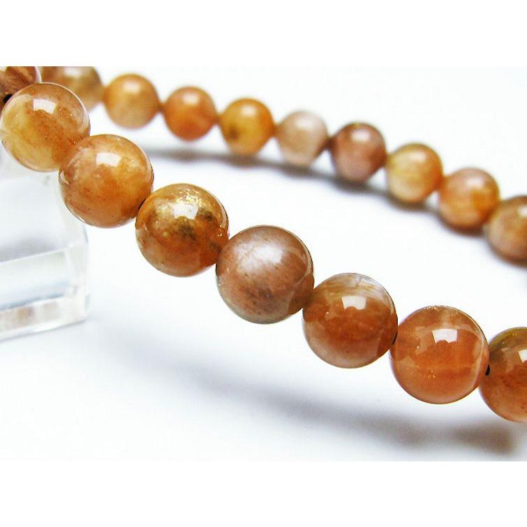 オレンジムーンストーン ブレスレット 8mm t597-3467 : 誠安天然石専門