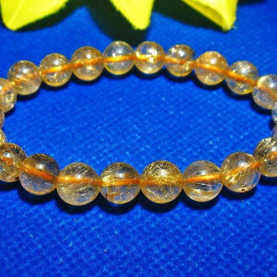 ルチルクォーツ ブレスレット ゴールドタイチンルチル 8mm t6-5231