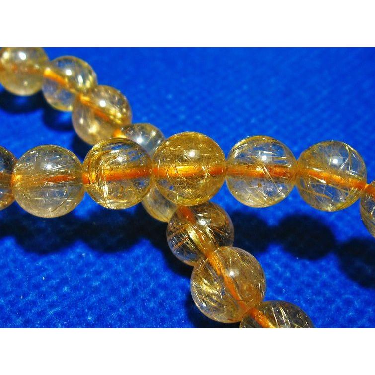 ルチルクォーツ ブレスレット ゴールドタイチンルチル 8mm t6-5231