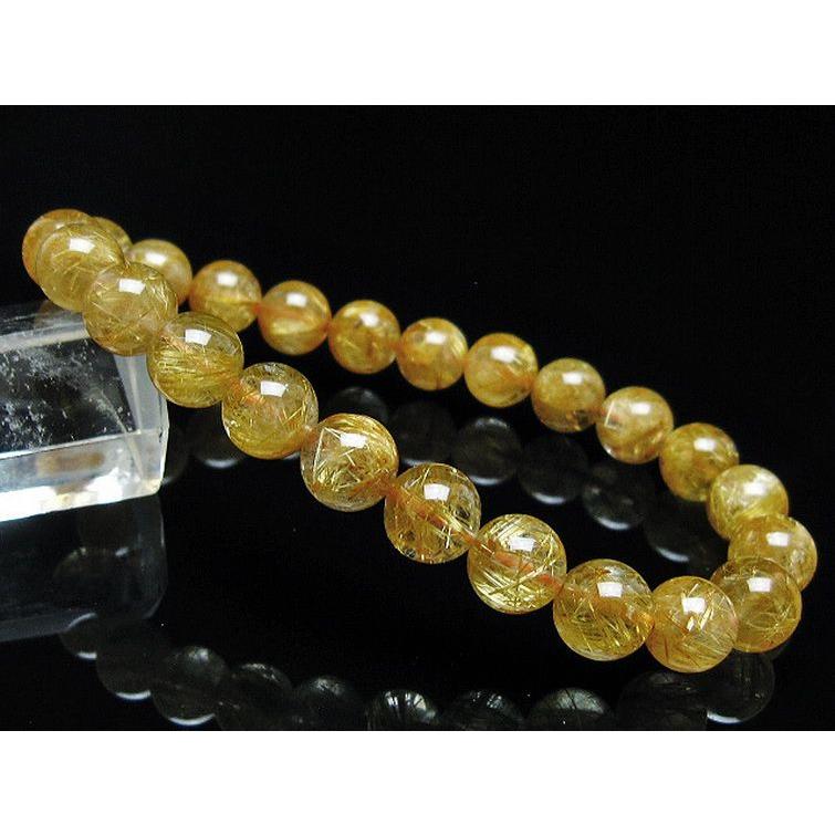 ルチルクォーツ ブレスレット ゴールドタイチンルチル 8mm t6-5853 