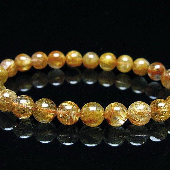 高品質 ゴールドルチル/タイチンルチル/ブレスレット タイチンルチルクォーツブレスレット・ ゴールデンルチルクォーツ(金