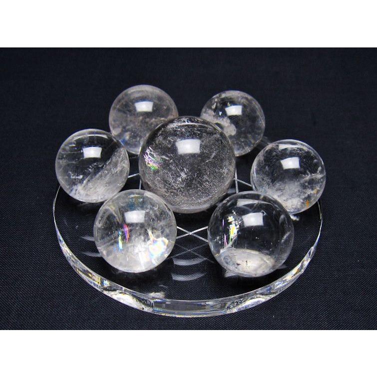 虹入り ヒマラヤ水晶 丸玉 七星陣 25mm t602-2845 : 誠安天然石専門店
