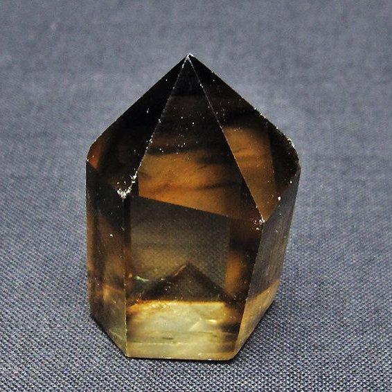 シトリン水晶ファントム 六角柱 t61-13383 : t61-13383 : 誠安天然石 