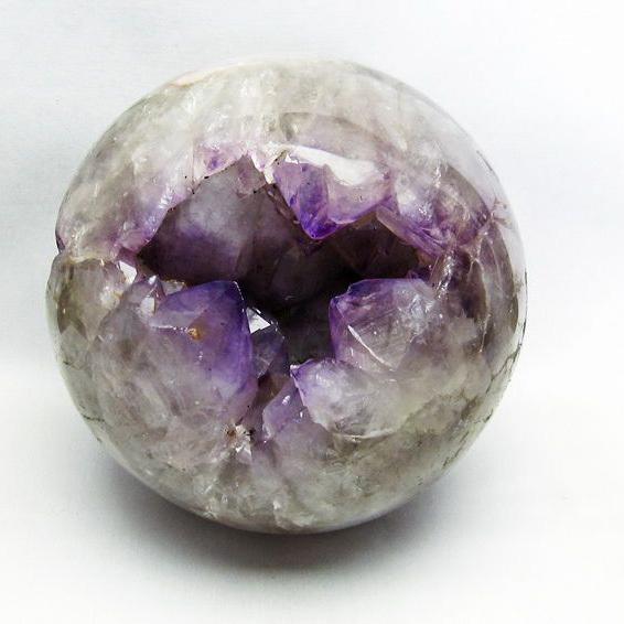 9.9Kg アメジスト笑口 丸玉 195mm t610-11977 : 誠安天然石専門