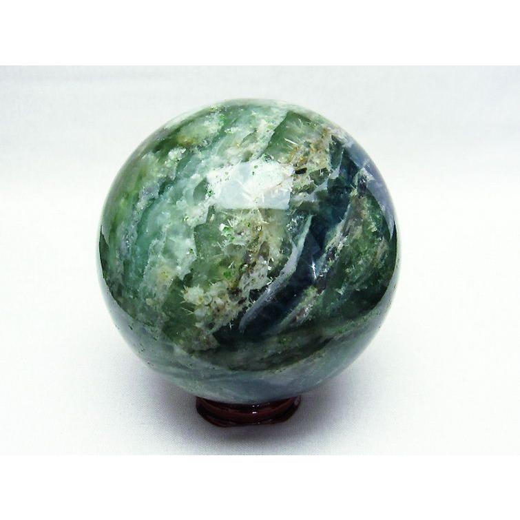 1.1Kg エンジェルフェザー フローライト 丸玉 89mm t616-2879_1